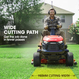 Outdoor Power Equipment: BAUMR-AG 38" Ride On Mower Tractor, Electric Start, 14hp 452cc, Hydrostatic, 100kg Towing, 7 Cut Heights