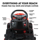 Outdoor Power Equipment: BAUMR-AG 38" Ride On Mower Tractor, Electric Start, 14hp 452cc, Hydrostatic, 100kg Towing, 7 Cut Heights