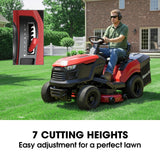 Outdoor Power Equipment: BAUMR-AG 38" Ride On Mower Tractor, Electric Start, 14hp 452cc, Hydrostatic, 100kg Towing, 7 Cut Heights