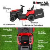 Outdoor Power Equipment: BAUMR-AG 38" Ride On Mower Tractor, Electric Start, 14hp 452cc, Hydrostatic, 100kg Towing, 7 Cut Heights