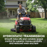 Outdoor Power Equipment: BAUMR-AG 38" Ride On Mower Lawn Tractor, Side Discharge or Mulch, Electric Start, 14hp 452cc, Hydrostatic, 100kg Towing, 7 Cut Heights