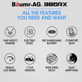 Outdoor Power Equipment: BAUMR-AG 38" Ride On Mower Lawn Tractor, Side Discharge or Mulch, Electric Start, 14hp 452cc, Hydrostatic, 100kg Towing, 7 Cut Heights