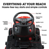 Outdoor Power Equipment: BAUMR-AG 38" Ride On Mower Lawn Tractor, Side Discharge or Mulch, Electric Start, 14hp 452cc, Hydrostatic, 100kg Towing, 7 Cut Heights