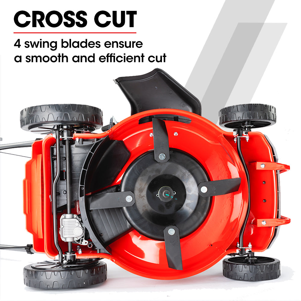 Outdoor Power Equipment: Baumr-AG Lawn Mower 18 220cc Petrol Self-Propelled Push Lawnmower 4-Stroke