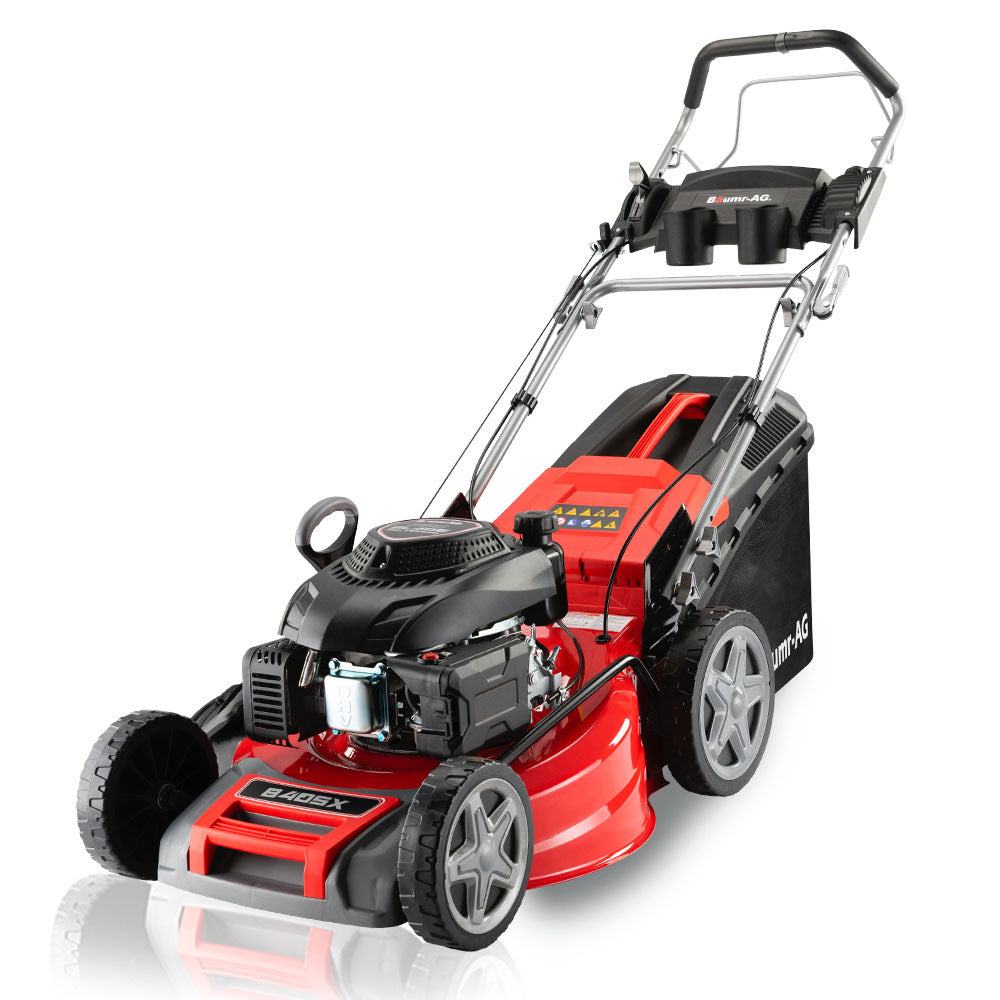 Outdoor Power Equipment: Baumr-AG 220cc Lawn Mower 4-Stroke 20 Inch Petrol Lawnmower 4-in-1 Self-Propelled Push