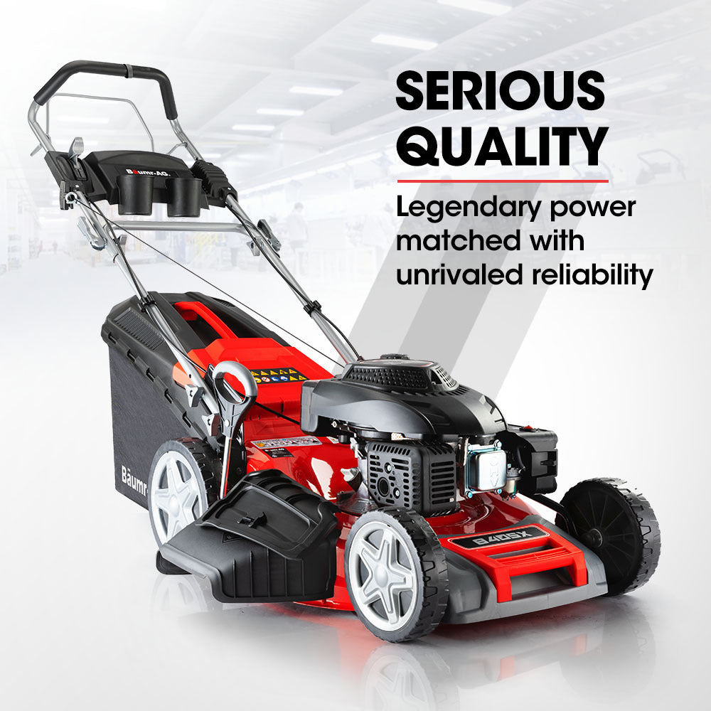 Outdoor Power Equipment: Baumr-AG 220cc Lawn Mower 4-Stroke 20 Inch Petrol Lawnmower 4-in-1 Self-Propelled Push