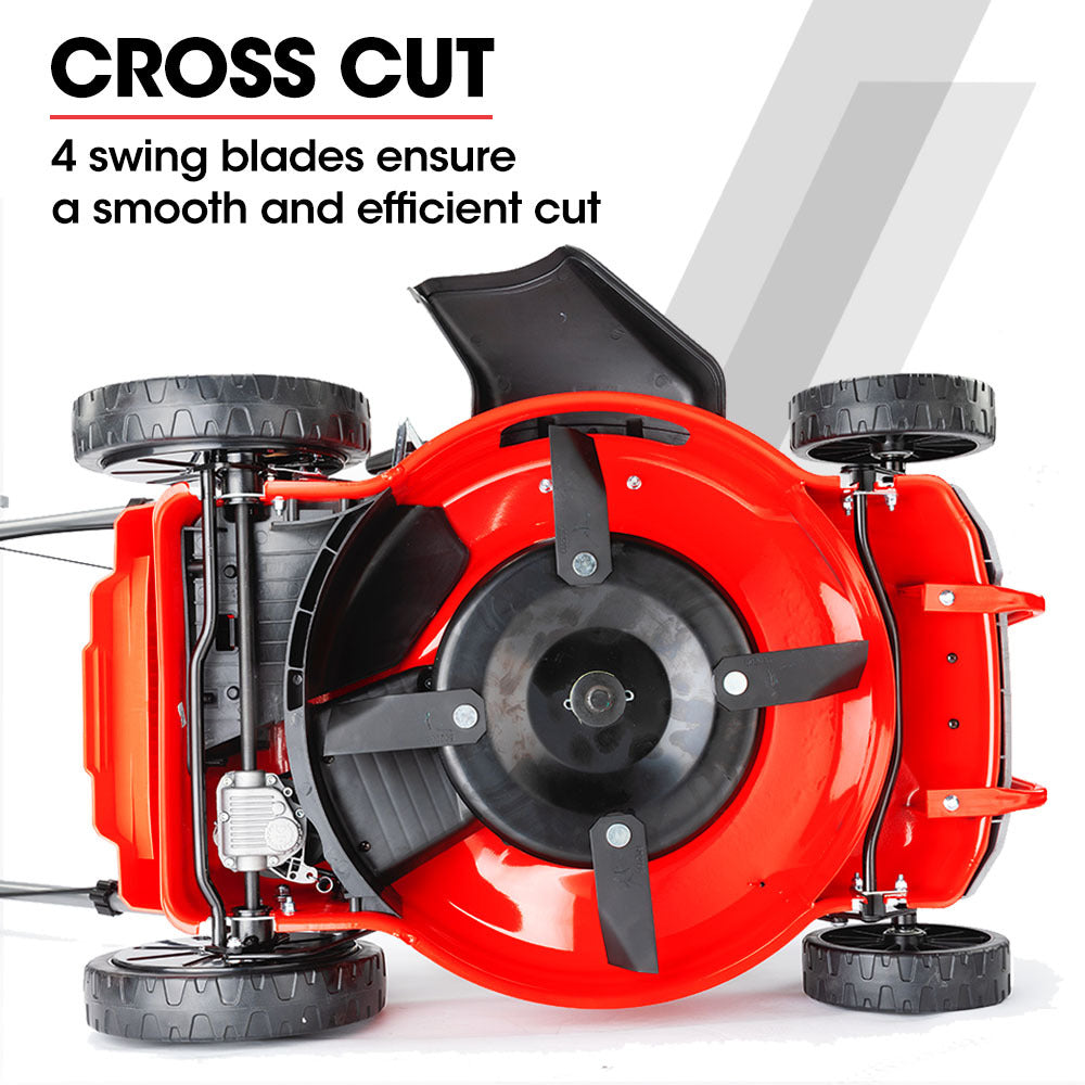 Outdoor Power Equipment: Baumr-AG 220cc Lawn Mower 4-Stroke 20 Inch Petrol Lawnmower 4-in-1 Self-Propelled Push