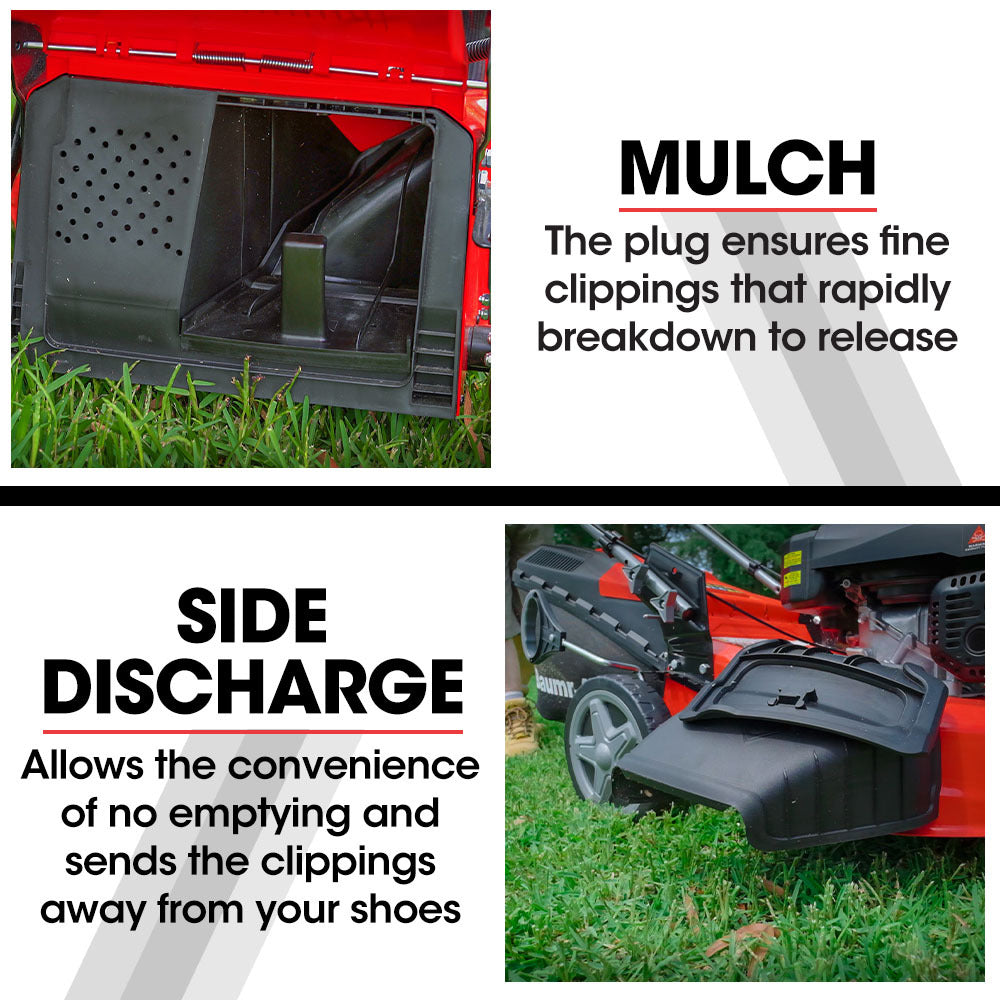 Outdoor Power Equipment: Baumr-AG 220cc Lawn Mower 4-Stroke 20 Inch Petrol Lawnmower 4-in-1 Self-Propelled Push