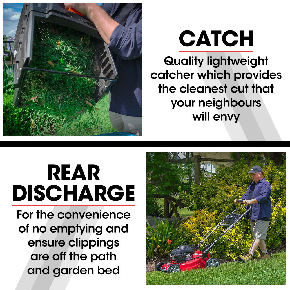 Outdoor Power Equipment: Baumr-AG 220cc Lawn Mower 4-Stroke 20 Inch Petrol Lawnmower 4-in-1 Self-Propelled Push