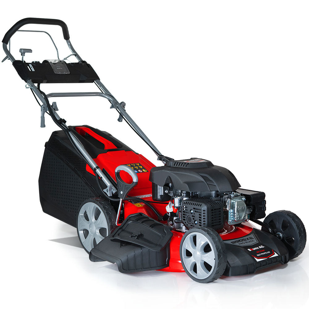 Outdoor Power Equipment: Baumr-AG 248cc Lawn Mower 4-Stroke 21 Inch Petrol Lawnmower 4-in-1 Self-Propelled Electric Start