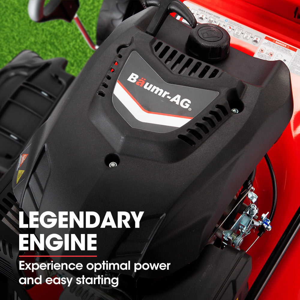 Outdoor Power Equipment: Baumr-AG 248cc Lawn Mower 4-Stroke 21 Inch Petrol Lawnmower 4-in-1 Self-Propelled Electric Start