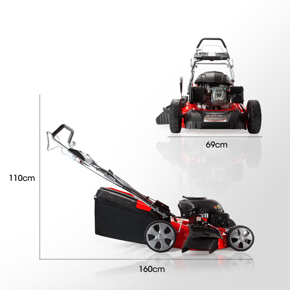 Outdoor Power Equipment: Baumr-AG 248cc Lawn Mower 4-Stroke 21 Inch Petrol Lawnmower 4-in-1 Self-Propelled Electric Start
