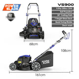 Outdoor Power Equipment: PowerBlade 20" 200cc Self-Propelled Lawn Mower, 7 Height, Steel Deck, Deck Wash Port, OHV 4-Stroke Petrol - VS900
