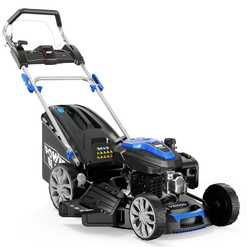 Outdoor Power Equipment: PowerBlade 22" 224cc Self-Propelled Lawn Mower, Electric Start, 7 Height, Steel Deck, Deck Wash Port, OHV 4-Stroke Petrol - VS1000