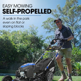 Outdoor Power Equipment: PowerBlade 22" 224cc Self-Propelled Lawn Mower, Electric Start, 7 Height, Steel Deck, Deck Wash Port, OHV 4-Stroke Petrol - VS1000