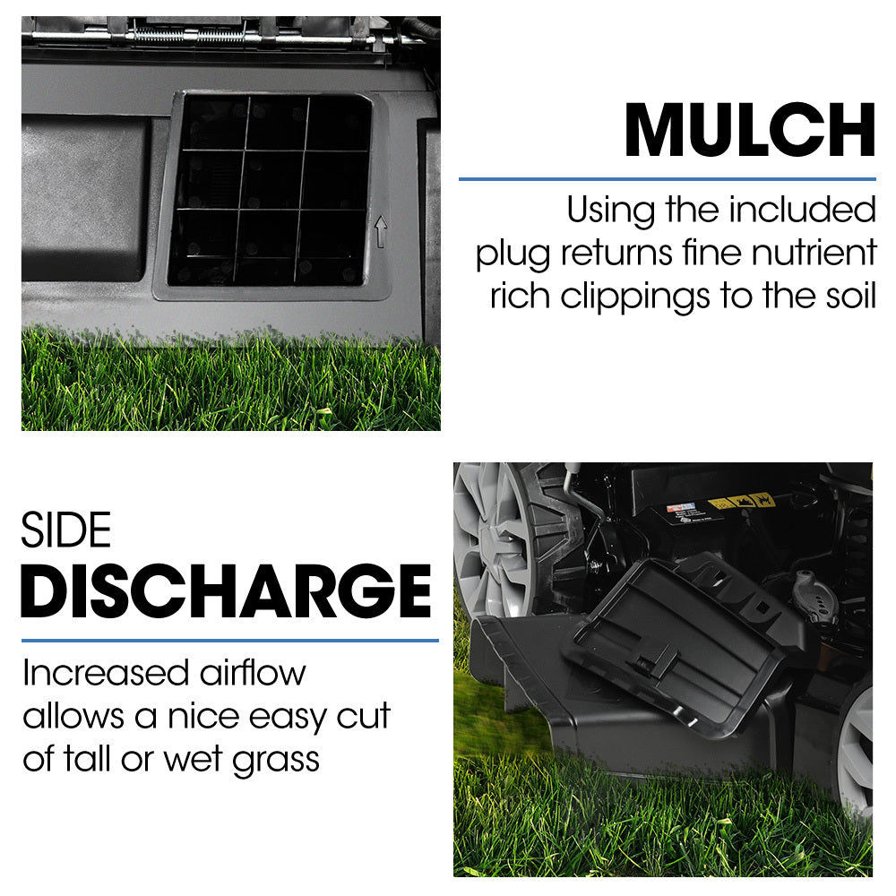 Outdoor Power Equipment: PowerBlade 22" 224cc Self-Propelled Lawn Mower, Electric Start, 7 Height, Steel Deck, Deck Wash Port, OHV 4-Stroke Petrol - VS1000