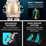 FORTIA Cloud 9 MkII Electric Massage Chair Full Body Zero Gravity with Heat and Bluetooth Navy Blue/Cream