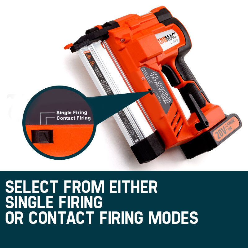 Nailers & Staplers: UNIMAC CLS500 15-50mm 18ga 2-in-1 Stapler/Brad Nail Gun, Cordless 20V Lithium Nailer