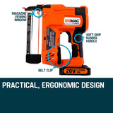Nailers & Staplers: UNIMAC CLS500 15-50mm 18ga 2-in-1 Stapler/Brad Nail Gun, Cordless 20V Lithium Nailer