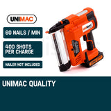 Nailers & Staplers: UNIMAC Nailer 20V Battery Lithium Ion Rechargeable Cordless Nail Gun