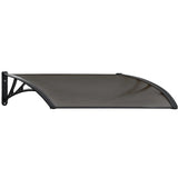 Awnings: SHADE SHIELD 1x1m Aluminium Exterior Awning, Black DIY External UV Rain Protection Grey Tinted Polycarbonate Canopy Cover