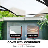 Awnings: SHADE SHIELD 2x1m Aluminium Exterior Awning, Black DIY External UV Rain Protection Clear Polycarbonate Canopy Cover