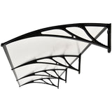 Awnings: SHADE SHIELD 3x1m Aluminium Exterior Awning, Black DIY External UV Rain Protection Clear Polycarbonate Canopy Cover