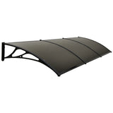 Awnings: SHADE SHIELD 3x1m Aluminium Exterior Awning, Black DIY External UV Rain Protection Grey Tinted Polycarbonate Canopy Cover