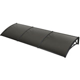 Awnings: SHADE SHIELD 3x1m Aluminium Exterior Awning, Black DIY External UV Rain Protection Grey Tinted Polycarbonate Canopy Cover