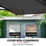 Awnings: SHADE SHIELD 3x1m Aluminium Exterior Awning, Black DIY External UV Rain Protection Grey Tinted Polycarbonate Canopy Cover