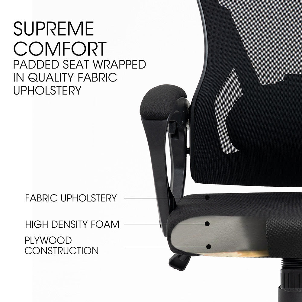 Office & Desk Chairs: FORTIA Ergonomic Office Desk Chair, Height Adjustable Lumbar Support, Mesh Fabric, Headrest, Black
