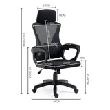 Office & Desk Chairs: FORTIA Ergonomic Office Desk Chair, Height Adjustable Lumbar Support, Mesh Fabric, Headrest, Black
