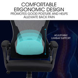 Office & Desk Chairs: FORTIA Ergonomic Office Desk Chair, Height Adjustable Lumbar Support, Mesh Fabric, Headrest, Black