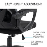 Office & Desk Chairs: FORTIA Ergonomic Office Desk Chair, Height Adjustable Lumbar Support, Mesh Fabric, Headrest, Black