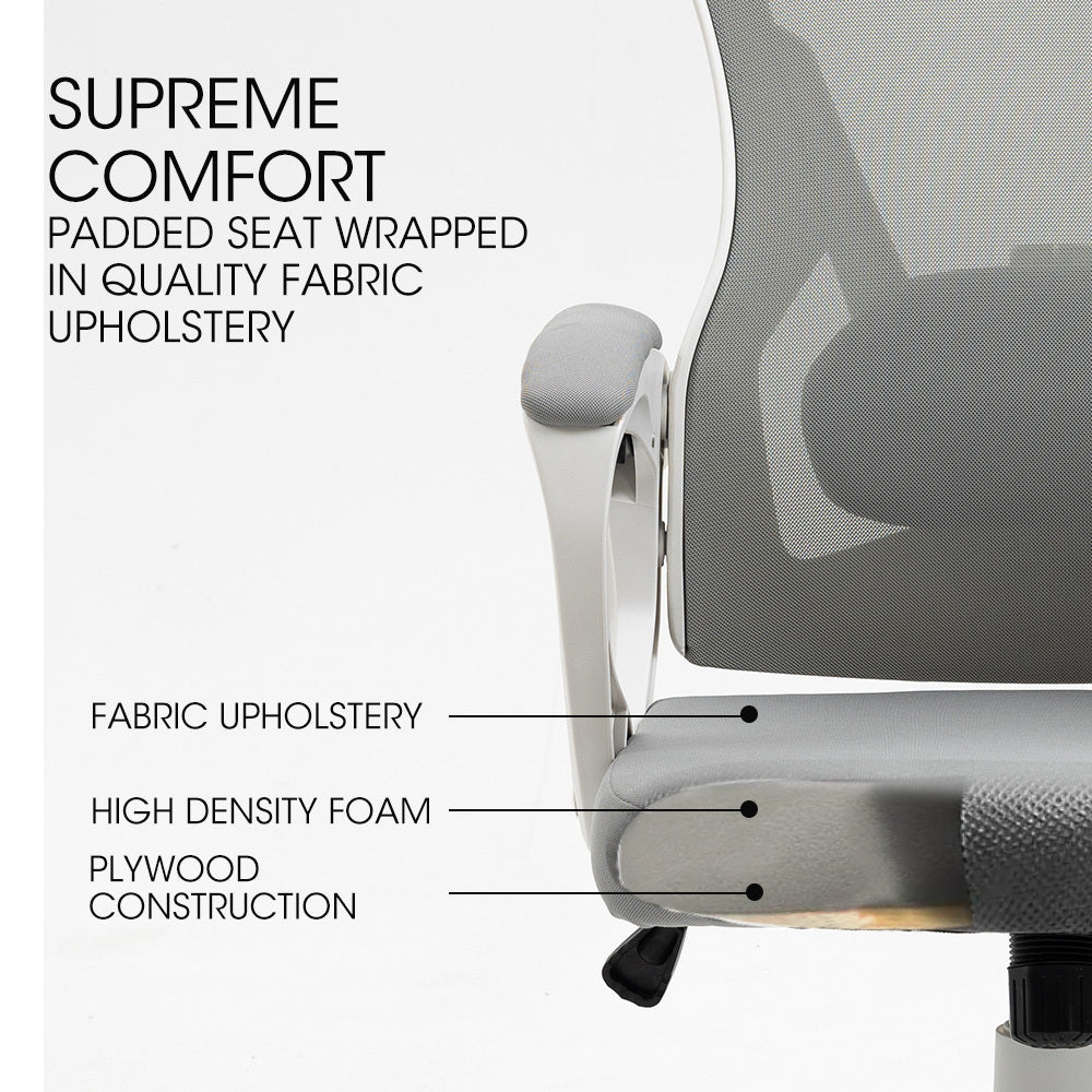 Office & Desk Chairs: FORTIA Ergonomic Mesh Office Chair Computer Seat with Headrest Adjustable Recline, White/Grey