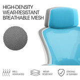 Office & Desk Chairs: FORTIA Ergonomic Mesh Office Chair Computer Seat with Headrest Adjustable Recline, White/Grey