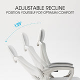 Office & Desk Chairs: FORTIA Ergonomic Mesh Office Chair Computer Seat with Headrest Adjustable Recline, White/Grey