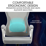 Office & Desk Chairs: FORTIA Ergonomic Mesh Office Chair Computer Seat with Headrest Adjustable Recline, White/Grey