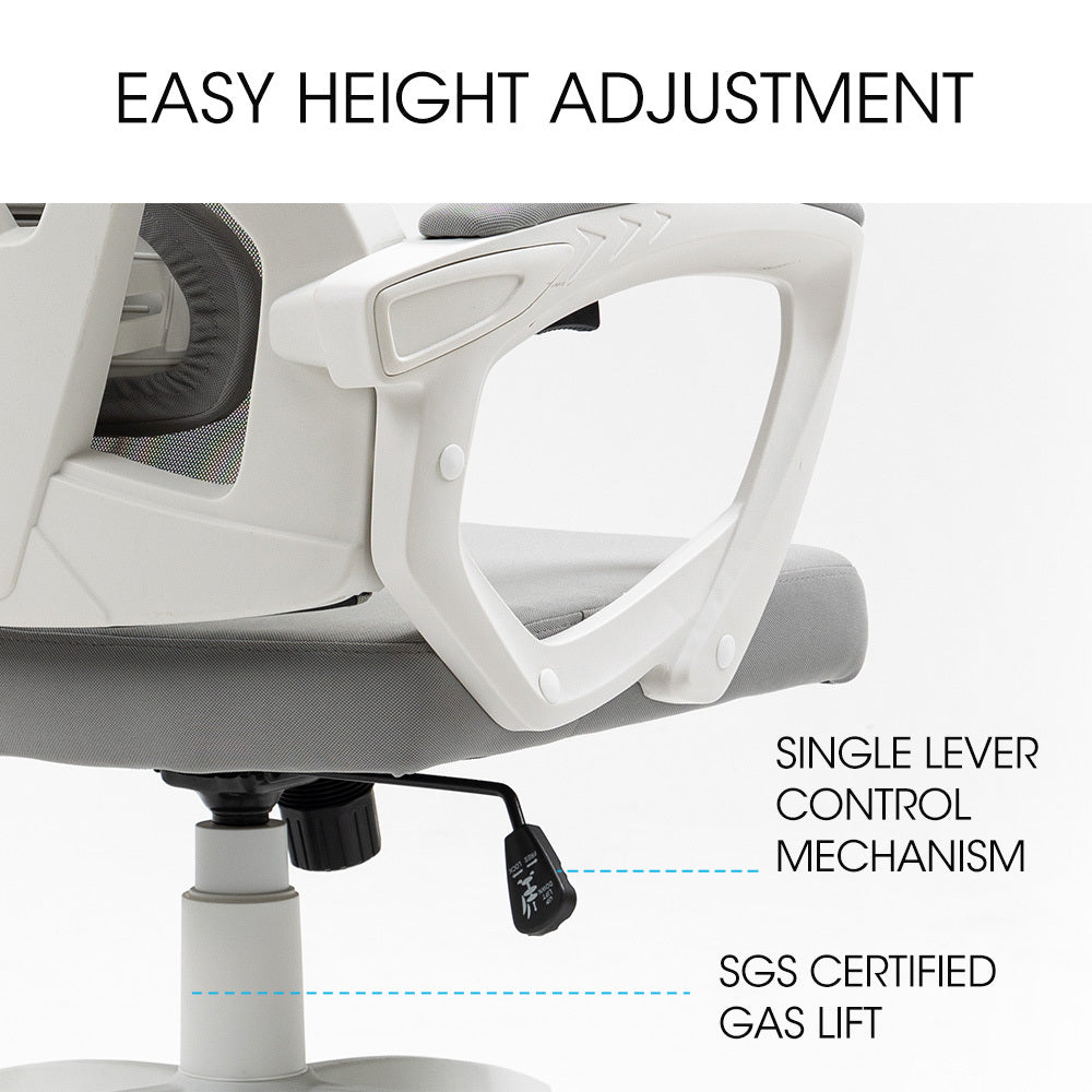 Office & Desk Chairs: FORTIA Ergonomic Mesh Office Chair Computer Seat with Headrest Adjustable Recline, White/Grey