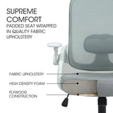 Office & Desk Chairs: Fortia Ergonomic Office Desk Chair, Coolmesh Fabric, Adjustable Recline, Grey Mesh/White Frame