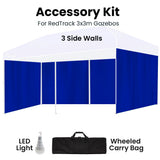 Canopies & Gazebos: RED TRACK Accessory Pack for 6x3m Navy Blue Gazebo, includes Walls, Wheeled Carry Bag, Rechargeable USB Lamp