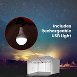 Canopies & Gazebos: RED TRACK Accessory Pack for 6x3m White Gazebo, includes Walls, Wheeled Carry Bag, Rechargeable USB Lamp