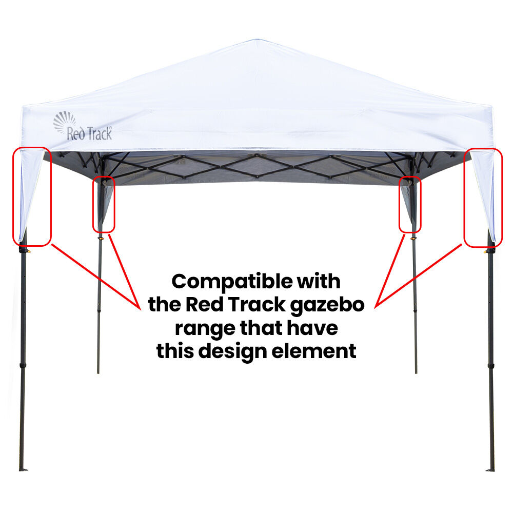 Canopies & Gazebos: RED TRACK 3x Side Walls for 3x3m Gazebo, White