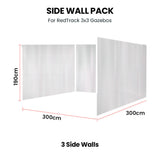 Canopies & Gazebos: RED TRACK 3x Side Walls for 3x3m Gazebo, White