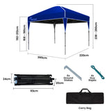 Canopies & Gazebos: RED TRACK 3.6x2.2m Ultra Compact Folding Gazebo, Carry bag, Portable Outdoor Popup Marquee for Camping Beach, Navy Blue