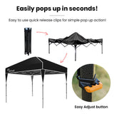 Canopies & Gazebos: RED TRACK 3.6x2.2m Ultra Compact Folding Gazebo, Carry bag, Portable Outdoor Popup Marquee for Camping Beach, Black