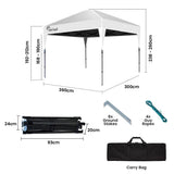 Canopies & Gazebos: RED TRACK 3.6x2.2m Ultra Compact Folding Gazebo, Carry bag, Portable Outdoor Popup Marquee for Camping Beach, White