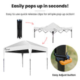Canopies & Gazebos: RED TRACK 3.6x2.2m Ultra Compact Folding Gazebo, Carry bag, Portable Outdoor Popup Marquee for Camping Beach, White