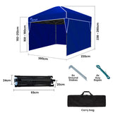 Canopies & Gazebos: RED TRACK 3.6x2.2m Ultra Compact Folding Gazebo, Walls, Carry bag, Portable Outdoor Popup Marquee for Camping Beach, Navy Blue