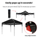 Canopies & Gazebos: RED TRACK 3x3m Ultra Compact Folding Gazebo, Carry bag, Portable Outdoor Popup Marquee for Camping Beach, Black
